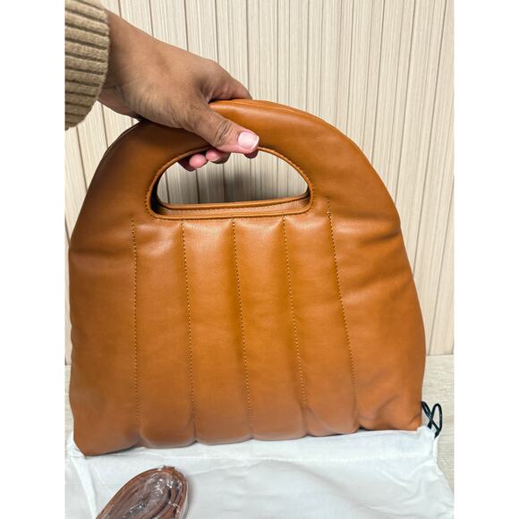 NWT Fawn Design The Quilted Handbag with Strap in Brown Matte - Picture 3 of 11